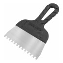 Шпатель зубчатый нержавеющий 150 мм с черной ручкой (зуб 6х6мм) DECOR 311-2150 (311-2150) 