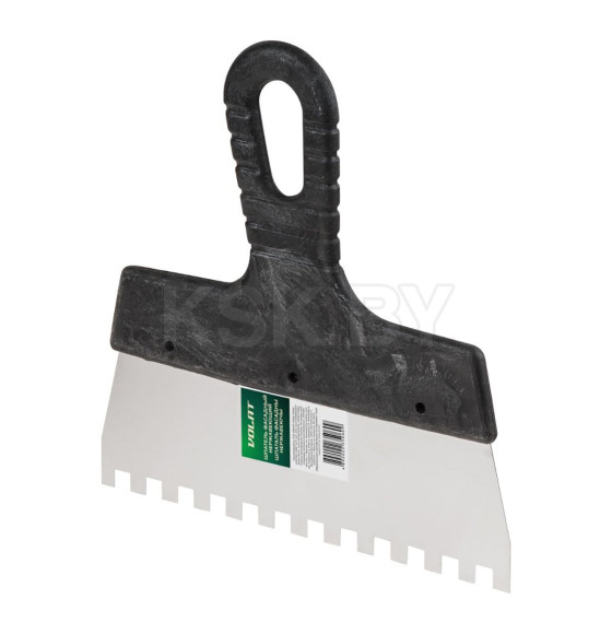 Шпатель фасадный зубчатый нержавеющий 350 мм (зуб 10х10 мм) ВОЛАТ 35050-3510 (35050-3510) 