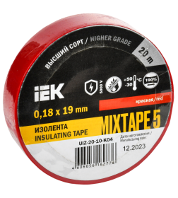 Изолента 0.18х19мм 20м MIXTAPE 5 красная IEK