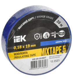 Изолента 0.18х19мм 20м MIXTAPE 5 синяя IEK