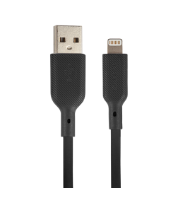 Кабель USB-A на Apple 8 pin, силиконовый, 1 м, 2,4A, 5V, 12W (черный) QUMO MFI С48 Q32987