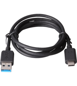 Кабель USB-Type C, 1 м, 5/9/12В, 2A, 18Вт, оплетка/коннектор PVC, круглый (черный) Qumo Q22470