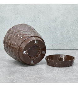 Кашпо № 2 (3 л) "Камешки", цвет шоколадный РП-2112