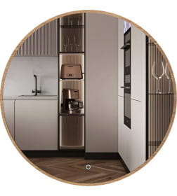 Зеркало круглое с дуб УФ-окантовкой и подсветкой, 60 см Emze LED.UV.60.60.DUB