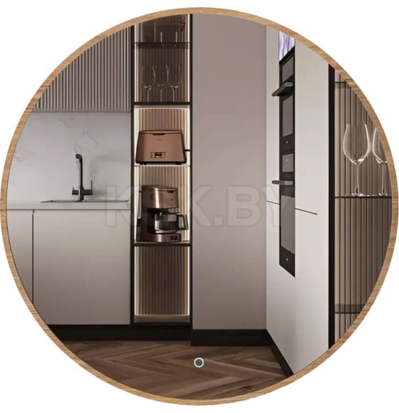 Зеркало круглое с дуб УФ-окантовкой и подсветкой, 60 см Emze LED.UV.60.60.DUB (LED.UV.60.60.DUB) 