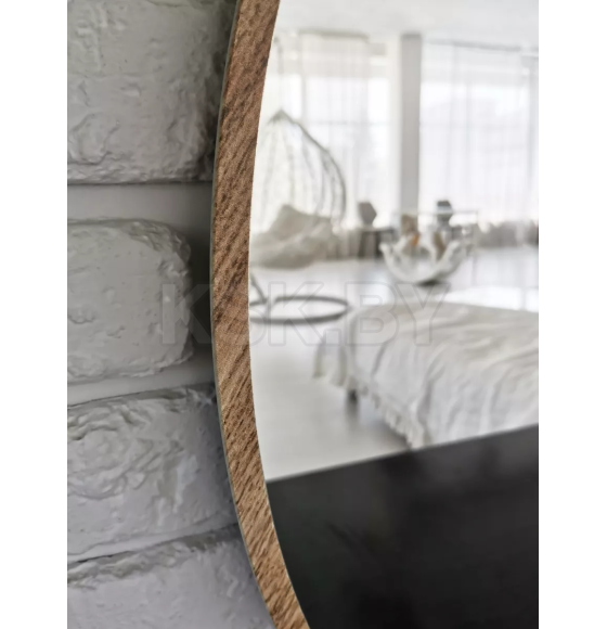 Зеркало круглое с дуб УФ-окантовкой, 60 см Emze UV.60.60.DUB (UV.60.60.DUB) 