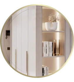 Зеркало круглое с золотой УФ-окантовкой и подсветкой, 70 см Emze LED.UV.70.70.AUR