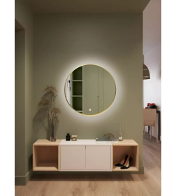 Зеркало круглое с золотой УФ-окантовкой и подсветкой, 70 см Emze LED.UV.70.70.AUR