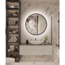 Зеркало круглое с черной УФ-окантовкой и подсветкой, 60 см (функция антизапотевания) Emze LED.UV.60.60.CHE.AF.4K (LED.UV.60.60.CHE.AF.4K) 