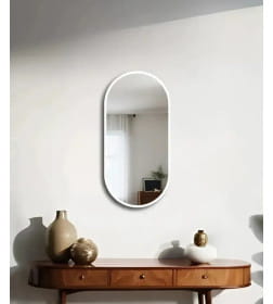 Зеркало овальное с белой УФ-окантовкой, 45х77 см Emze UV.45.77.BEL