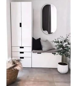 Зеркало овальное с белой УФ-окантовкой, 45х77 см Emze UV.45.77.BEL