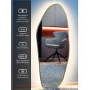 Зеркало фигурное с золотой УФ-окантовкой и подсветкой 49х115 см Emze LED.UV.NF.49.115.AUR.4K (LED.UV.NF.49.115.AUR.4K) 