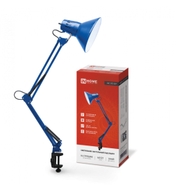 Светильник настольный под лампу на струбцине СНС 13ТС 60Вт E27 230В (синий) IN HOME 4690612035932