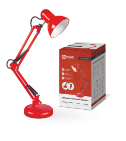 Светильник настольный под лампу СНО 15К на основании 60Вт E27 230В (красный) IN HOME 4690612035833