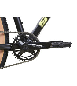 Велосипед Stark'25 Router 27.4 HD черный матовый/оливково-желтый M/18"