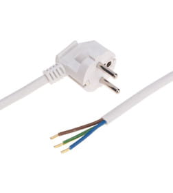 Шнур электрический с вилкой ПВС 3х1,5 мм2 3 м (белый) REXANT 11-1325