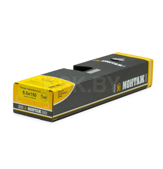 Гвоздь строительный 3.5x90, в коробке с окном МОНТАЖ (упак/1кг) (MK204191) 