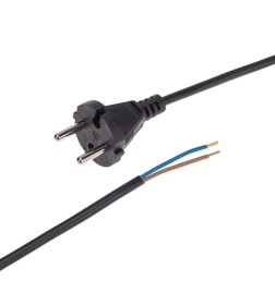 Шнур электрический с вилкой ПВС 2х0,75 мм2 5м (черный) REXANT 11-1301