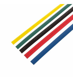 Набор термоусадочной трубки 12,0/6,0 мм пять цветов по 1 м (упак. 50 шт.) REXANT 29-0162