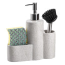 Дозатор для жидкого мыла керамический "Минимал" 350 мл с подставками для мочалки и щетки 25630484 (25630484) 