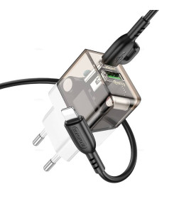 Сетевое зарядное устройство BA80A PD20W+QC3.0, TYPE-C-lightning, черный BOROFONE