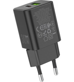 Сетевое зарядное устройство BN14 PD30W+QC3.0, USB, TYPE-C, черный BOROFONE