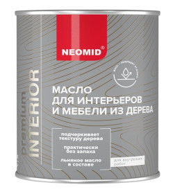 Масло деревозащитное NEOMID Premium Interior, орех, 2 л