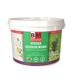 Краска "BAUMASTER" Белоснежная интерьерная моющаяся, 15 кг