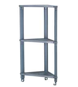 Полка угловая пластмассовая "VIKEA" 3-ярусная 36,5х26х68 см Виолет 787318