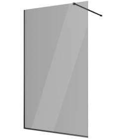 Душевая стенка BERGES SKY BLACK 800x2000 мм тонированное стекло, 8 мм, профиль черный