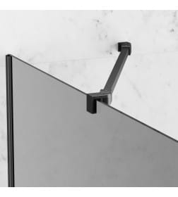 Душевая стенка BERGES SKY BLACK 800x2000 мм тонированное стекло, 8 мм, профиль черный