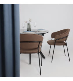 Стул AV 433, шоколадный бархат Confetti chocolate/черный