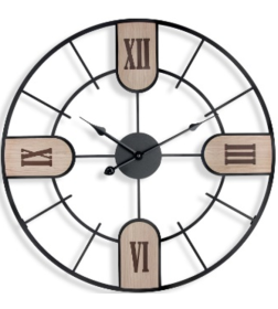 Часы настенные металлические TROYKA черный/бежевый 62675003
