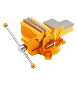 Тиски слесарные поворотные Калибр ТПСН-125 (125 мм, наковальня)