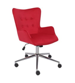 Кресло поворотное BELLA chrome, Seven 313, велюр/фуксия