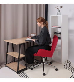 Кресло поворотное BELLA chrome, Seven 313, велюр/фуксия