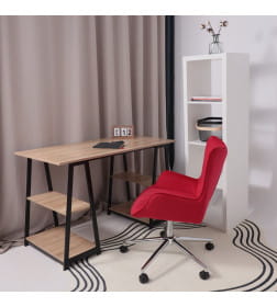 Кресло поворотное BELLA chrome, Seven 313, велюр/фуксия