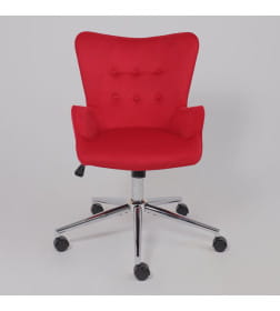 Кресло поворотное BELLA chrome, Seven 313, велюр/фуксия