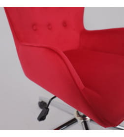 Кресло поворотное BELLA chrome, Seven 313, велюр/фуксия