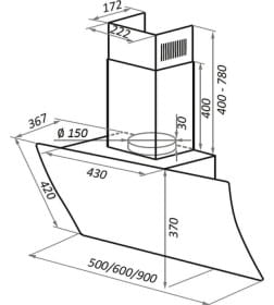 Вытяжка кухонная MAUNFELD Sky Star Chef 90 черный