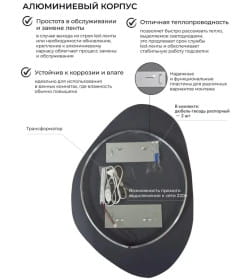 Зеркало фигурное с подсветкой 55х80 см NF LED Emze