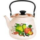 Чайник эмалированный конический с металлической ручкой 3,5 л слоновая с декором 43504-132/6СлСД (43504-132/6СлСД) 