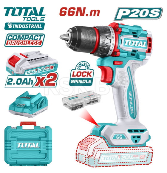 Дрель-шуруповерт аккумуляторная TOTAL TDLI20668 (TDLI20668) 