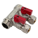 Коллектор резьбовой с кранами FM 3/4",1/2"х2 AQUALINK СС02424 (СС02424) 
