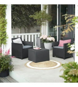 Набор садовой мебели (два кресла, столик) Elodie, графит