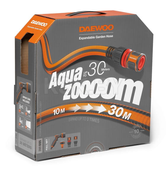 Шланг растягивающийся Aquazoom 10-30 м с набором для полива DAEWOO DWH 6105 (DWH 6105) 