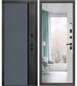 Дверь входная "МеталЮр М17 зеркало" Velluto Oscure/Velluto Gelato (левая)  960х2050 мм