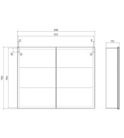 Шкаф зеркальный с подсветкой Vigo Geometry 100 zsh.GEO.100.El