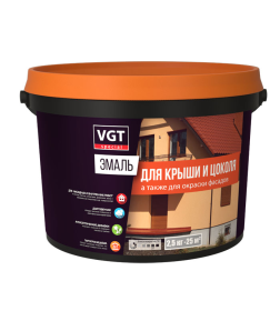 Эмаль VGT ВД-АК-1179 для крыши и цоколя "Профи", серая полуглянцевая, 2,5 кг