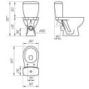 Унитаз напольный Cersanit FERRO нижний подвод. воды,горизонт. выпуск. сидение полипропилен.,  эконом слив 3/6 л, 1 сорт